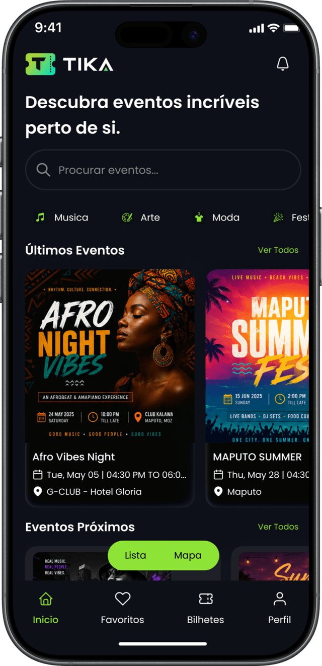 Tika App no telemóvel e Web